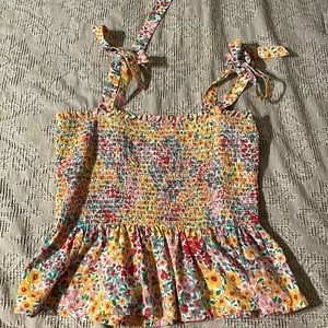 J. CREW peplum smocked top floral